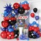 Navy Blue Red Silver Balloon Arch Garland Kit with Star & 4D Foil Balloons – Birthday, Graduation, Men’s Party & Science Theme Party Decorations